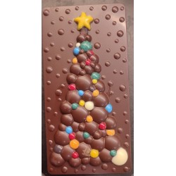 Tablette sapin de Noël décorée