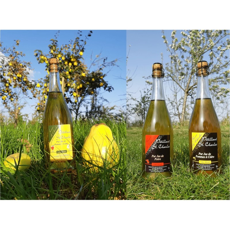 Jus de pommes fraise pétillant