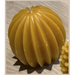 Bougie en cire boule striée