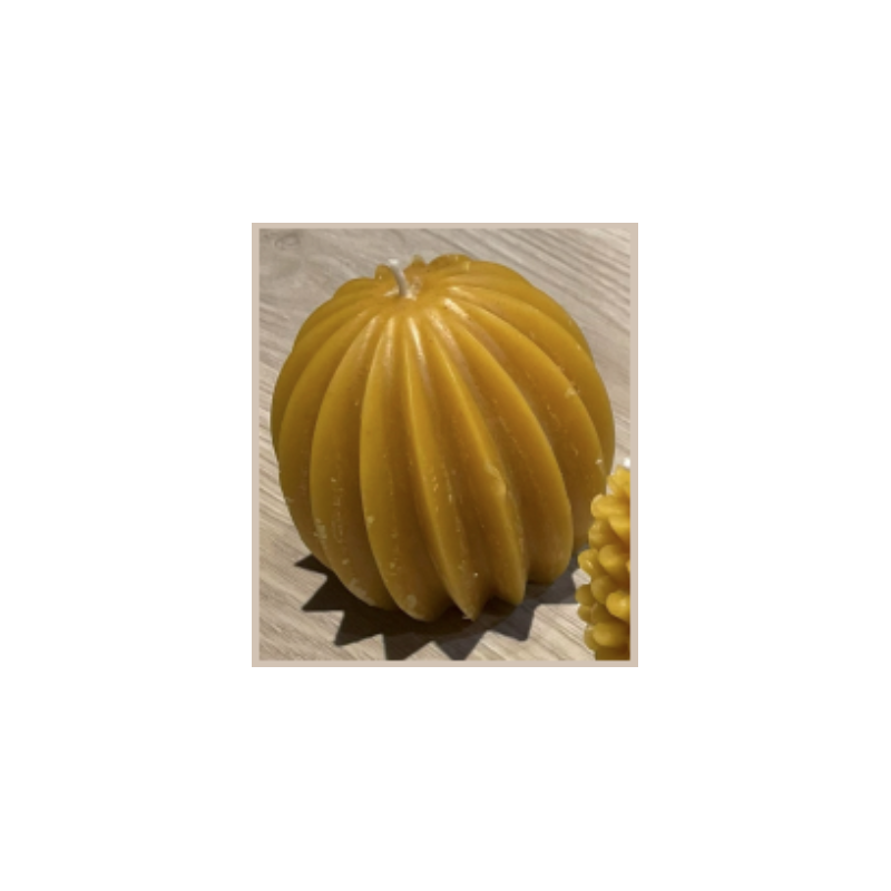 Bougie en cire boule striée