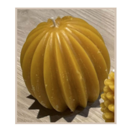 Bougie en cire boule striée